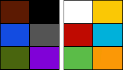 Palette de couleurs pour les uniformes