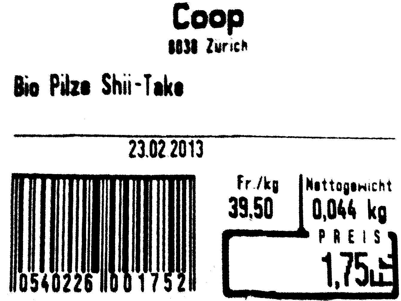 Coop – Code Bare pour des Champignons Shitake