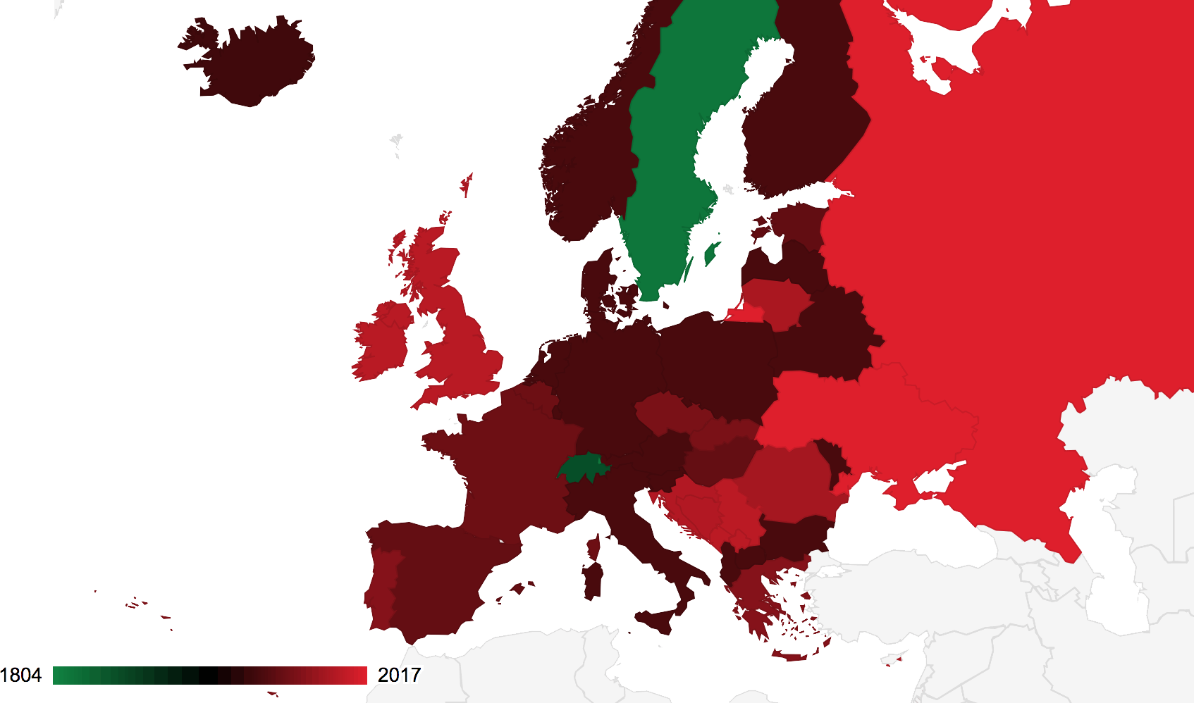 Carte du début de la paix en Europe