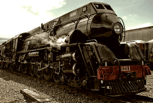 Black steam locomotive