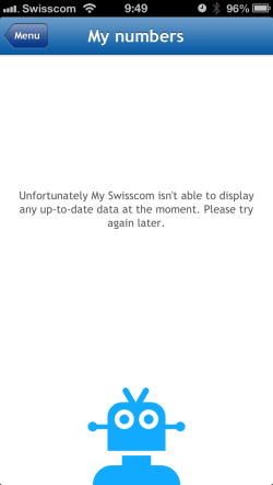 Unfortunately My Swisscom isn't able to display any up-to-date data at the moment. Please try again later.