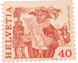 Timbre Poste Suisse 40 centimes - l'escalade