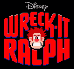 Wreck it Ralph's face in 8bit art.